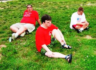 Athletes taking a break